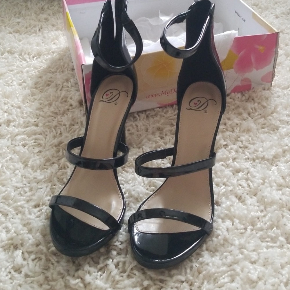 Triple strap stiletto heels